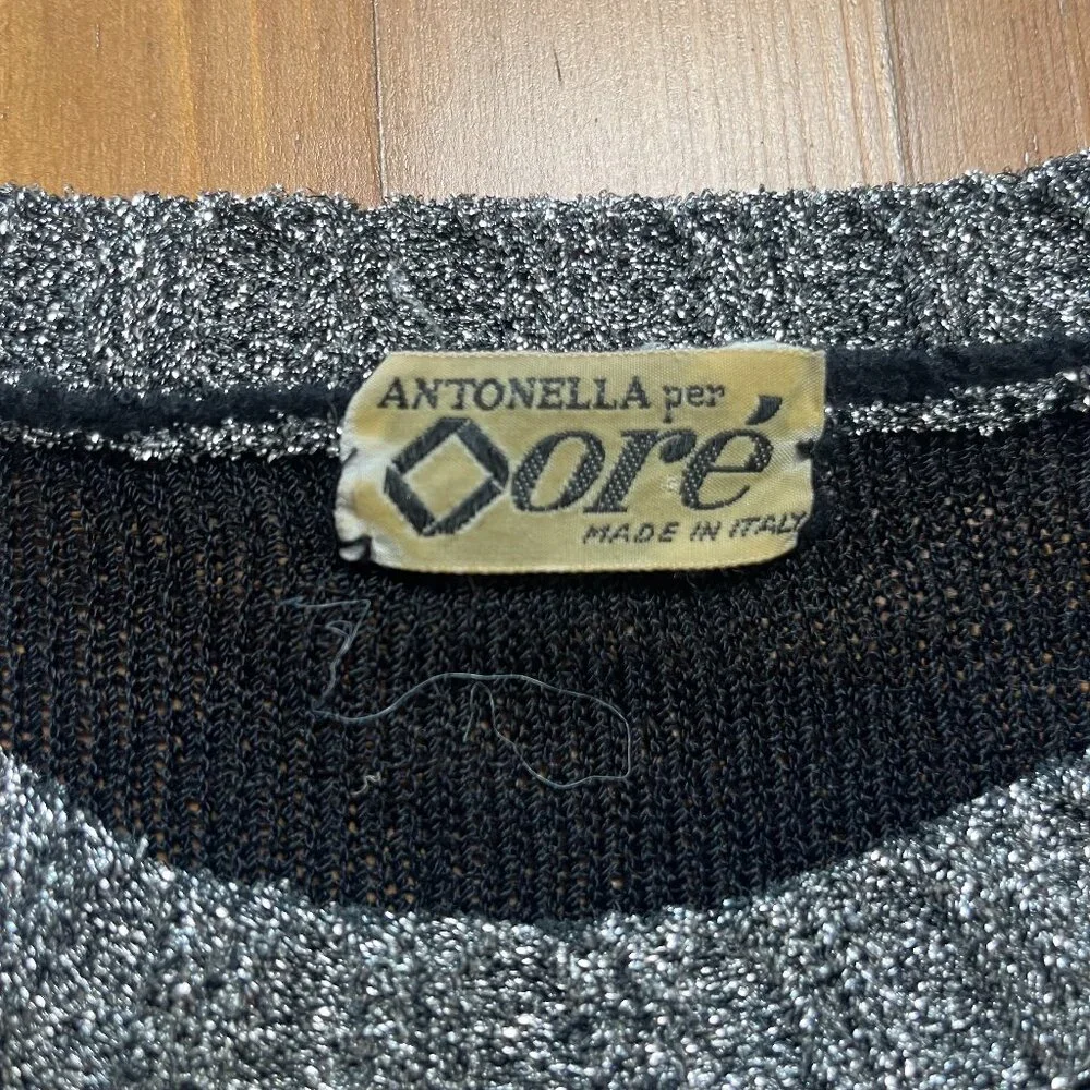 Vintage black & silver mesh top - Picture 2 of 4
